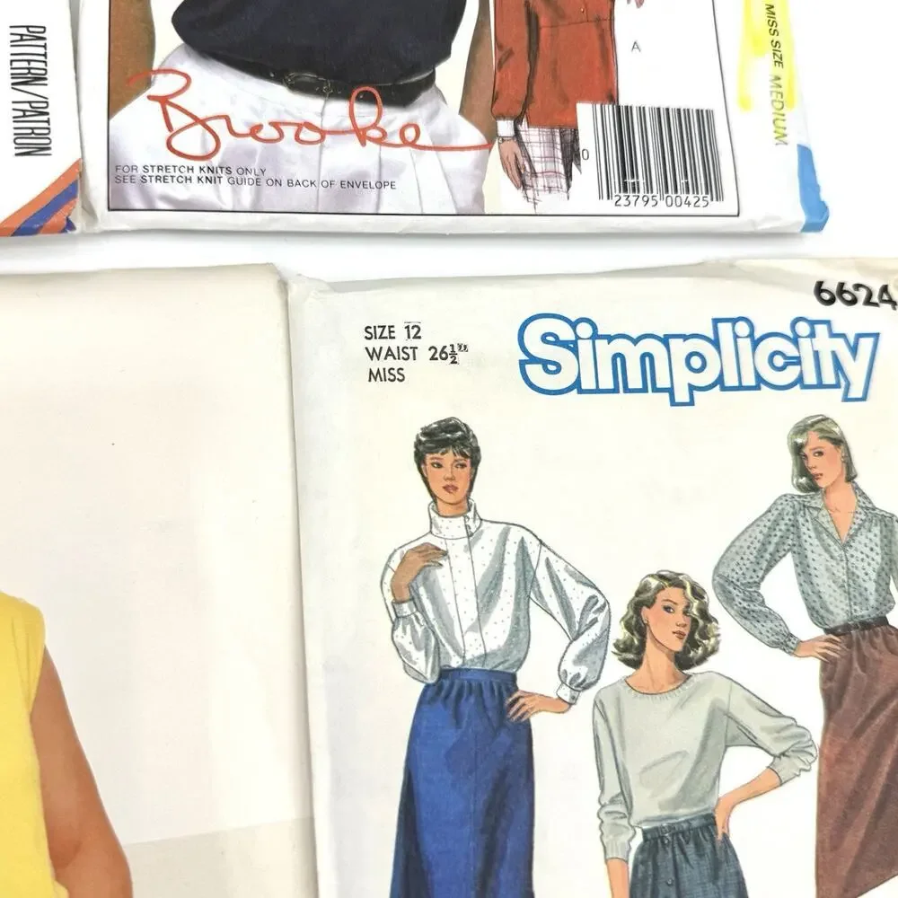 Vintage Lot of 7 Womens Clothing Sewing Patterns Size 8-12 Cut & Uncut 1980s